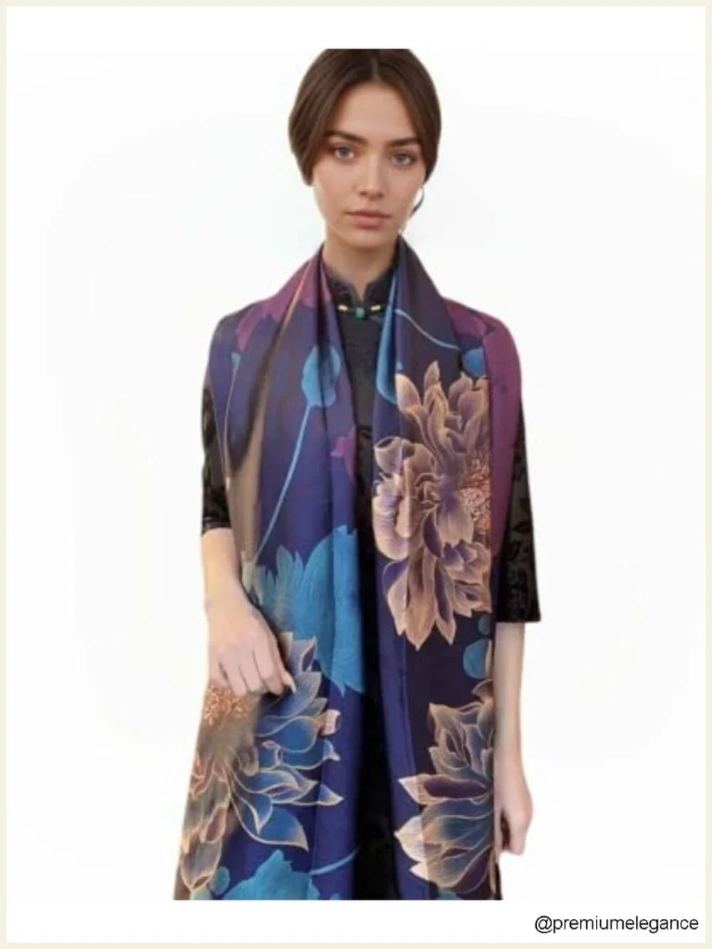 Women's Lightweight Floral Print Scarf Shawl Wrap, Polyester